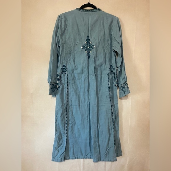 Limelight women's M dusty blue embroidered mirror kurta tunic EUC - Picture 6 of 6